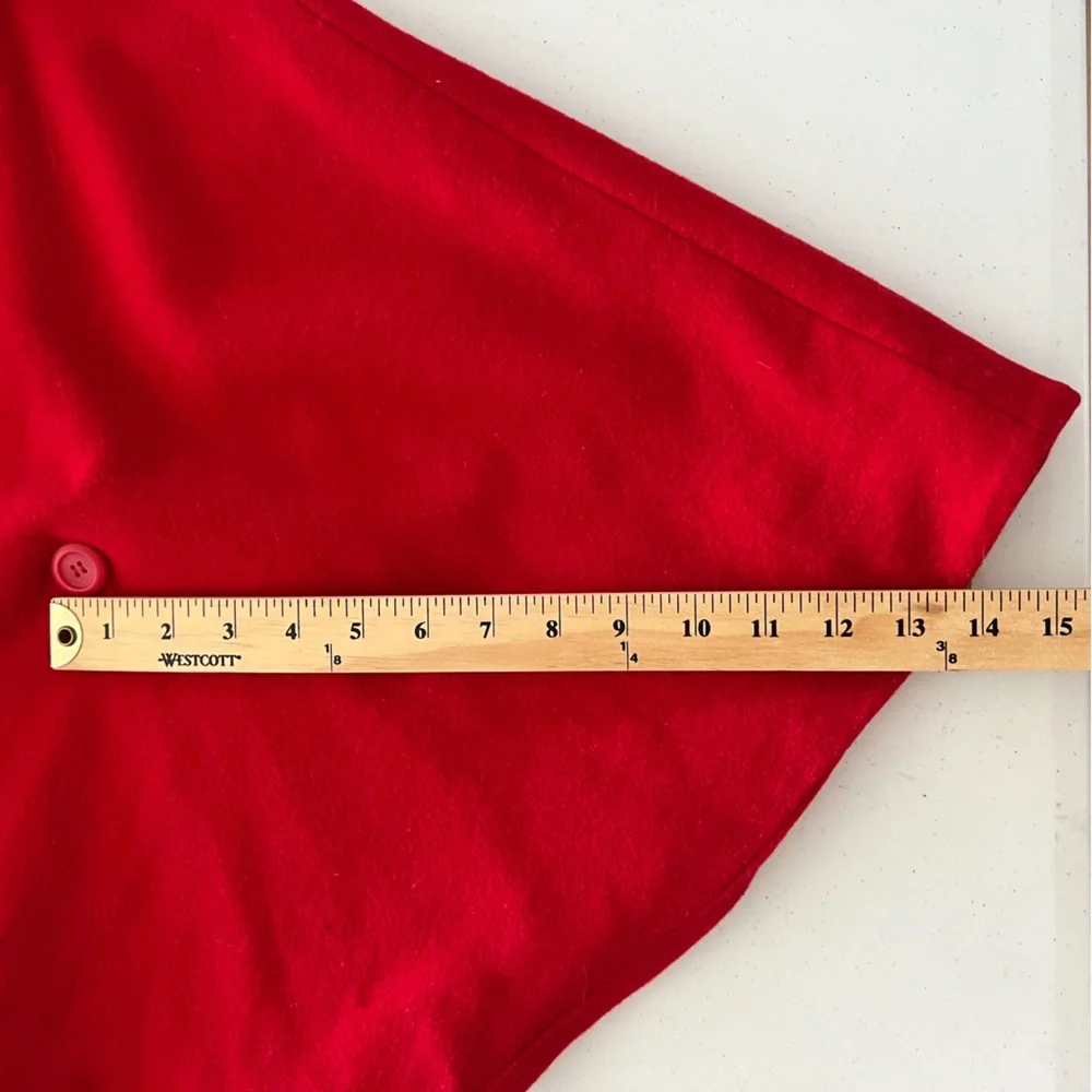 VTG Pendleton Poncho Womens 100% Virgin Wool Made USA Cape Pockets Red Size S/M - Picture 12 of 15